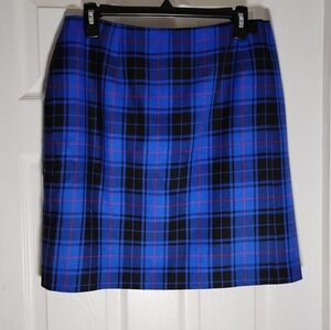 Faux Wrap Plaid Skirt Vtg. Stephanie Andrews